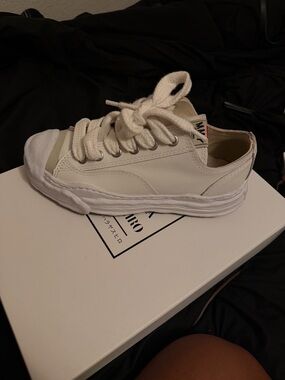 Miharayasuhiro Kids White Low-Top Leather Sneakers